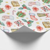 Traditionele kerstfeestdag voor Waterverf Cadeaupapier (Hoek)