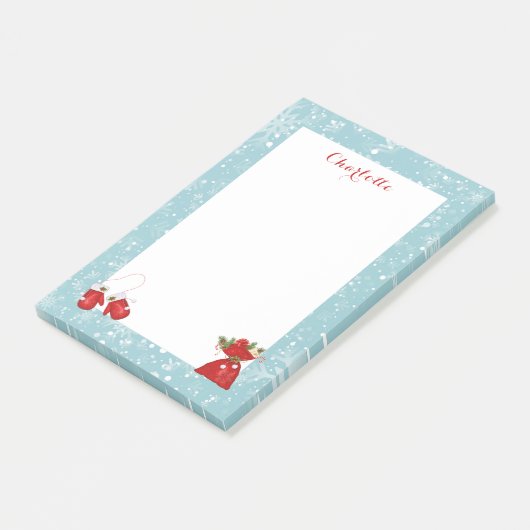 Traditionele kerstfeestelijke feestelijke persoonl post-it® notes (Schuin)