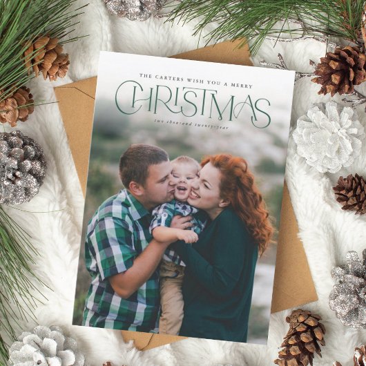 Traditionele kerstfeestelijke fotokaart feestdagenkaart