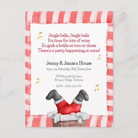 Traditionele kerstfeestuitnodiging briefkaart (Voorkant)