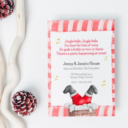 Traditionele kerstfeestuitnodiging briefkaart