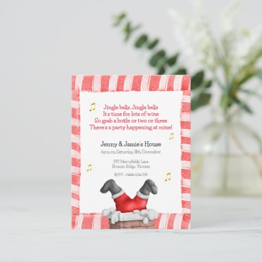 Traditionele kerstfeestuitnodiging kaart (Staand voorkant)