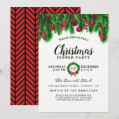 Traditionele kerstfeestuitnodiging kaart (Voorkant / Achterkant)