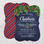 Traditionele kerstfeestuitnodiging kaart (Voorkant / Achterkant)