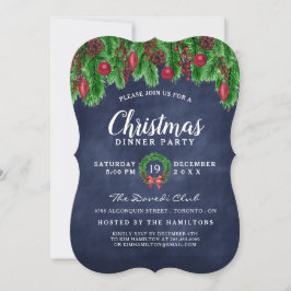 Traditionele kerstfeestuitnodiging kaart