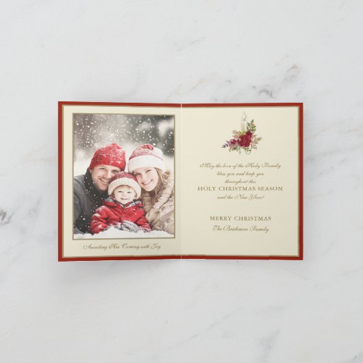 Traditionele  kerstfoto feestdagen kaart (Binnen)