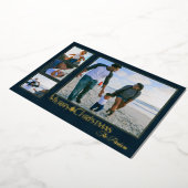 Traditionele kerstfoto op landbasis folie feestdagenkaart (Gedraaid)