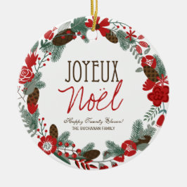 Traditionele kerstfoto-ornament keramisch ornament