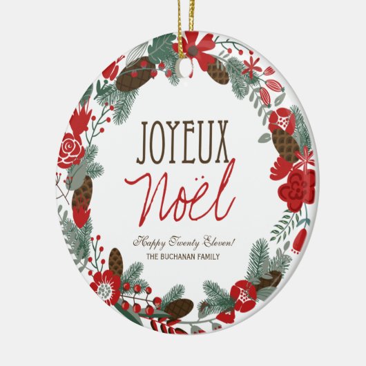 Traditionele kerstfoto-ornament keramisch ornament (Links)