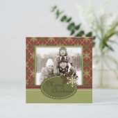 Traditionele kerstfotokaart feestdagenkaart (Staand voorkant)