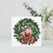Traditionele kerstfotokaart feestdagenkaart (Staand voorkant)