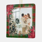 Traditionele kerstfoto's van Pset en Poinsettia Keramisch Ornament (Links)
