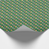 Traditionele kerstgroene ornamenten cadeaupapier (Hoek)