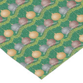 Traditionele kerstgroene ornamenten korte tafelloper (Hoek)