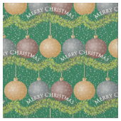 Traditionele kerstgroene ornamenten stof (Close Up)