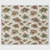 Traditionele Kersthulst en Winterfruit Cadeaupapier (Vlak)