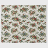 Traditionele Kersthulst en Winterfruit Cadeaupapier (Vlak)
