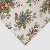 Traditionele Kersthulst en Winterfruit Tissuepapier (Detail)