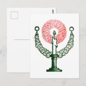Traditionele kerstkaars briefkaart (Voorkant / Achterkant)