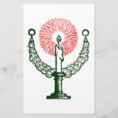 Traditionele kerstkaars briefpapier (Voorkant)