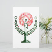 Traditionele kerstkaars briefpapier (Staand voorkant)