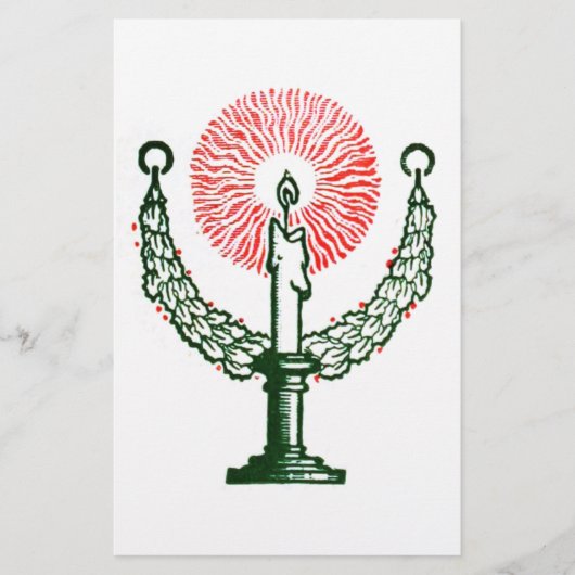 Traditionele kerstkaars briefpapier (Voorkant)