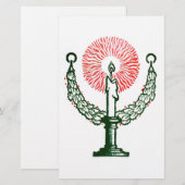 Traditionele kerstkaars briefpapier (Voorkant / Achterkant)