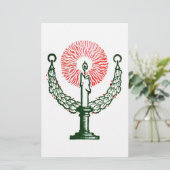 Traditionele kerstkaars briefpapier (Staand voorkant)