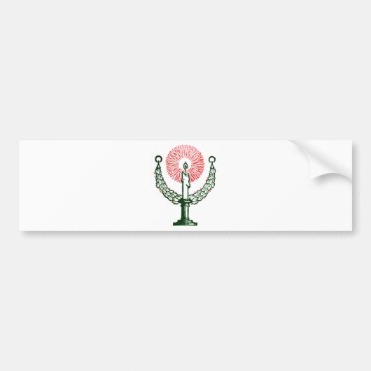 Traditionele kerstkaars bumpersticker (Voorkant)