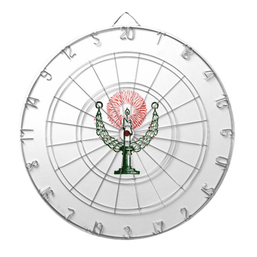 Traditionele kerstkaars dartbord (Voorkant)