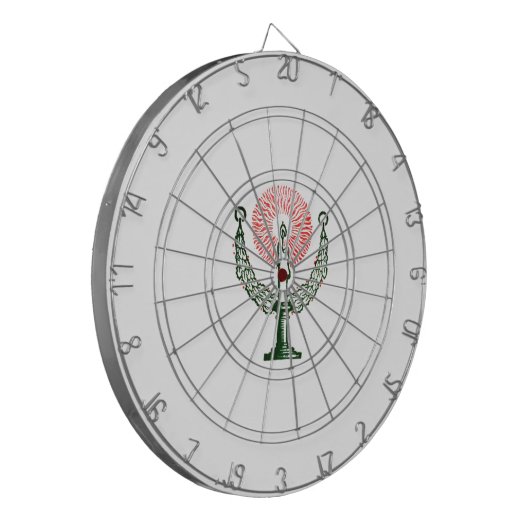 Traditionele kerstkaars dartbord (Voorkant Links)
