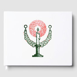 Traditionele kerstkaars gastenboek