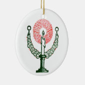 Traditionele kerstkaars keramisch ornament (Rechts)