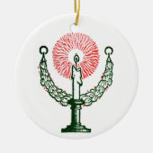 Traditionele kerstkaars keramisch ornament (Voorkant)
