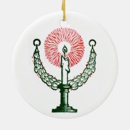 Traditionele kerstkaars keramisch ornament