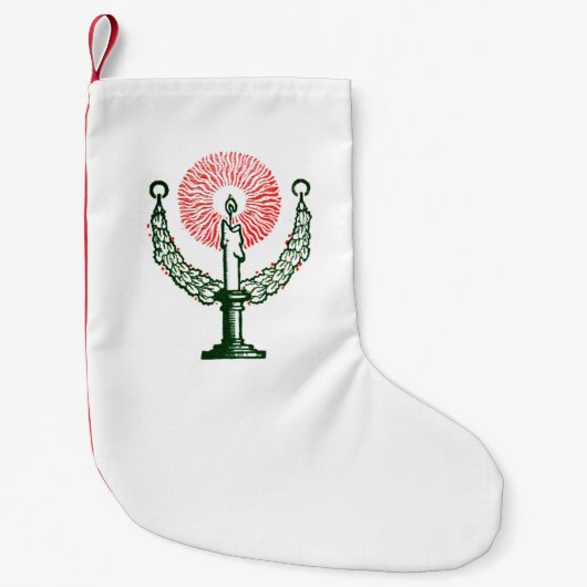 Traditionele kerstkaars kleine kerstsok (Voorkant)