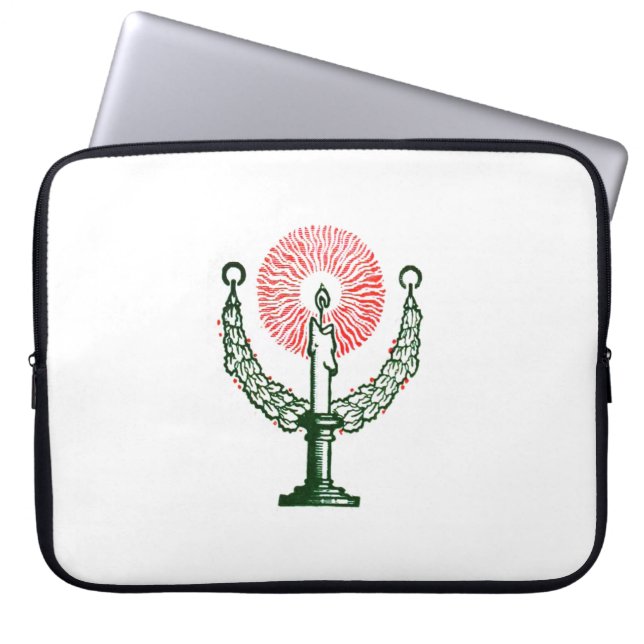 Traditionele kerstkaars laptop sleeve (Voorkant)