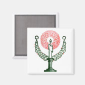 Traditionele kerstkaars magneet (Voorkant / Achterkant)