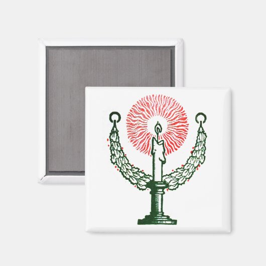 Traditionele kerstkaars magneet (Voorkant / Achterkant)