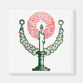 Traditionele kerstkaars magneet (Voorkant)