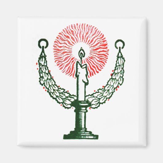 Traditionele kerstkaars magneet (Voorkant)