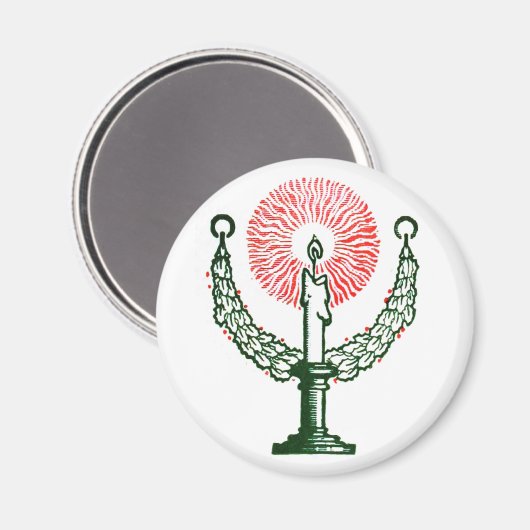 Traditionele kerstkaars magneet (Voorkant / Achterkant)