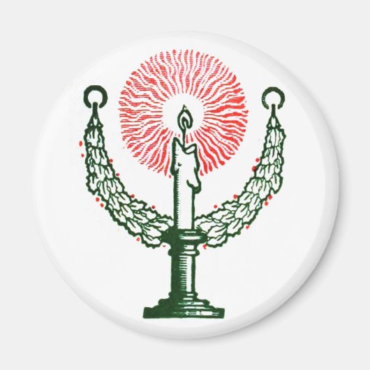 Traditionele kerstkaars magneet (Voorkant)