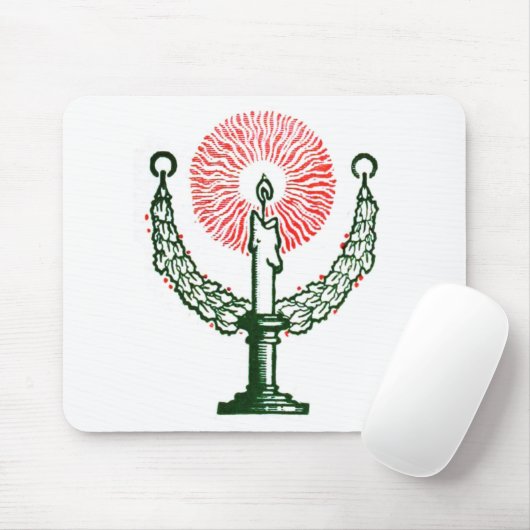 Traditionele kerstkaars muismat (Met muis)