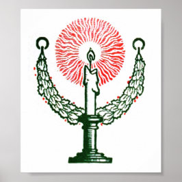 Traditionele kerstkaars poster