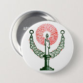 Traditionele kerstkaars ronde button 7,6 cm (Voorkant /achterkant)