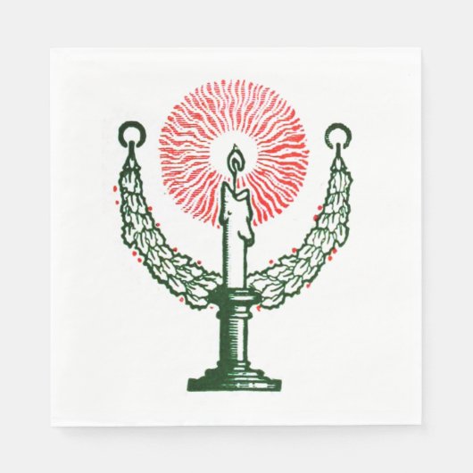 Traditionele kerstkaars servet (Voorkant)