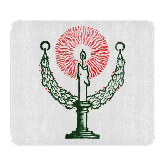 Traditionele kerstkaars snijplank (Voorkant)