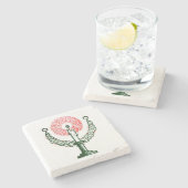 Traditionele kerstkaars stenen onderzetter (Zijkant)