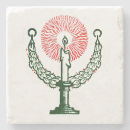 Traditionele kerstkaars stenen onderzetter